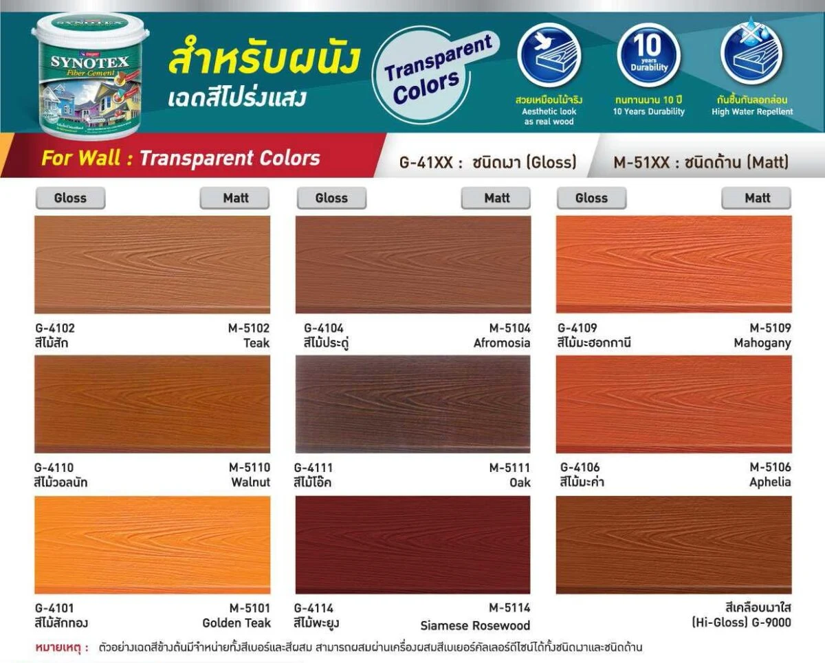 Synotex-Fiber-Cement-เฉดสีโปร่งแสง งานผนัง