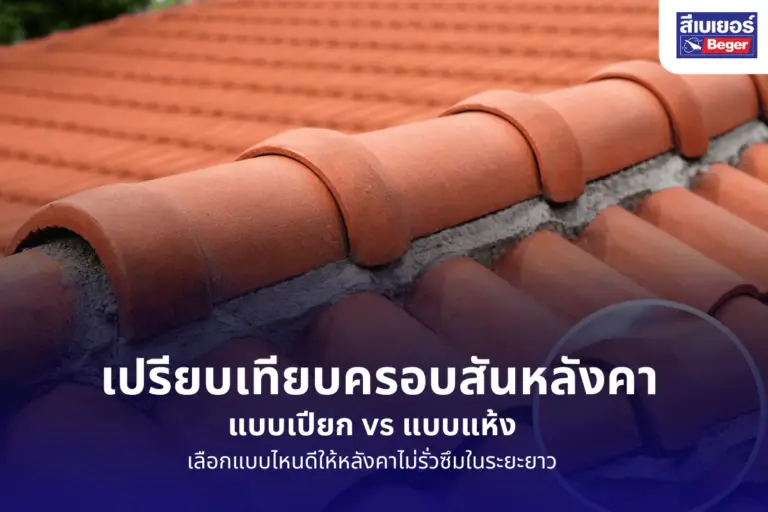 เปรียบเทียบครอบสันหลังคาแบบเปียก vs แบบแห้ง เลือกแบบไหนดีให้หลังคาไม่รั่วซึมในระยะยาว