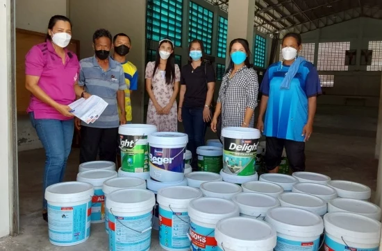 สนับสนุนสีปรับปรุงโรงยิม โรงเรียนเทศบาลปากพนัง 2